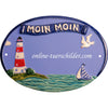 Familienschild aus Keramik Leuchturm MOIN Größe 23,5 x 17 cm (BxH) personalisiert