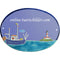 Türschild aus Keramik Fischkutter und Leuchtturm personalisiert online-tuerschilder.com Hellblau 
