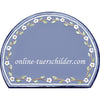 Keramikschild Blanko Türschild mit Blüten außen Größe 28,5 x 22,5 cm (BxH)  personalisiert