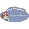 Keramikschild Eine Eule und Hier Wohnen Größe 18 x 10 cm (BxH) personalisiert