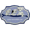 Türschild aus Keramik Drei Dalmatiner personalisiert Keramikschild Drei Dalmatiner  Hellblau 