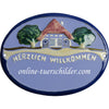 Familienschild aus Keramik mit Ihrem Wunschtext Größe 19,5 x 14 cm (BxH) personalisiert