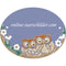 Türschild aus Keramik Eulen mit Nest personalisiert Keramikschild online-tuerschilder.com Hellblau 