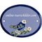 Türschild aus Keramik Vogel auf Ast personalisiert Keramikschild online-tuerschilder.com Hellblau 