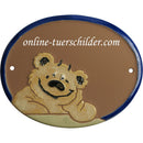 Türschild aus Keramik Ein lachender Bär 12 