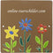 Türschild aus Keramik Blumen personalisiert Türschild Keramik Blumen online-tuerschilder.com Braun 