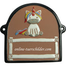 Türschild aus Keramik Einhorn, schwarzer Rand personalisiert Türschild Keramik Einhorn - Braun 