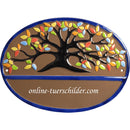 Türschild aus Keramik Bunter Lebensbaum personalisiert Türschild Keramik  Braun 