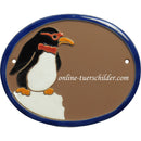 Türschild aus Keramik Pinguin auf Eisscholle 12