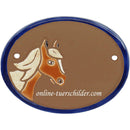 Türschild aus Keramik Kleines Pferd personalisiert Türschild Keramik Kleines Pferd  Braun 