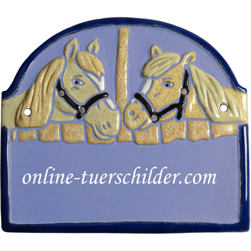 Türschild aus Keramik Zwei Pferde 1
