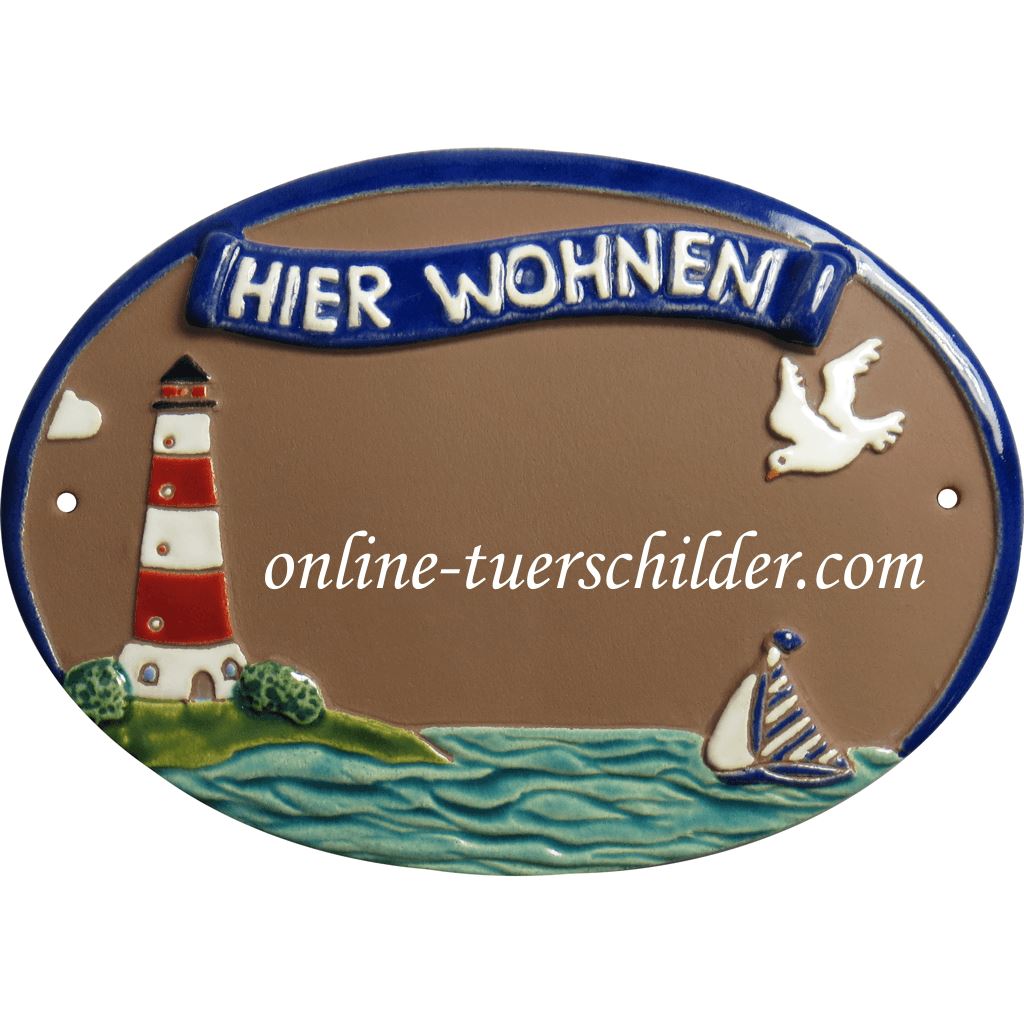 Türschild aus Keramik Leuchtturm 2
