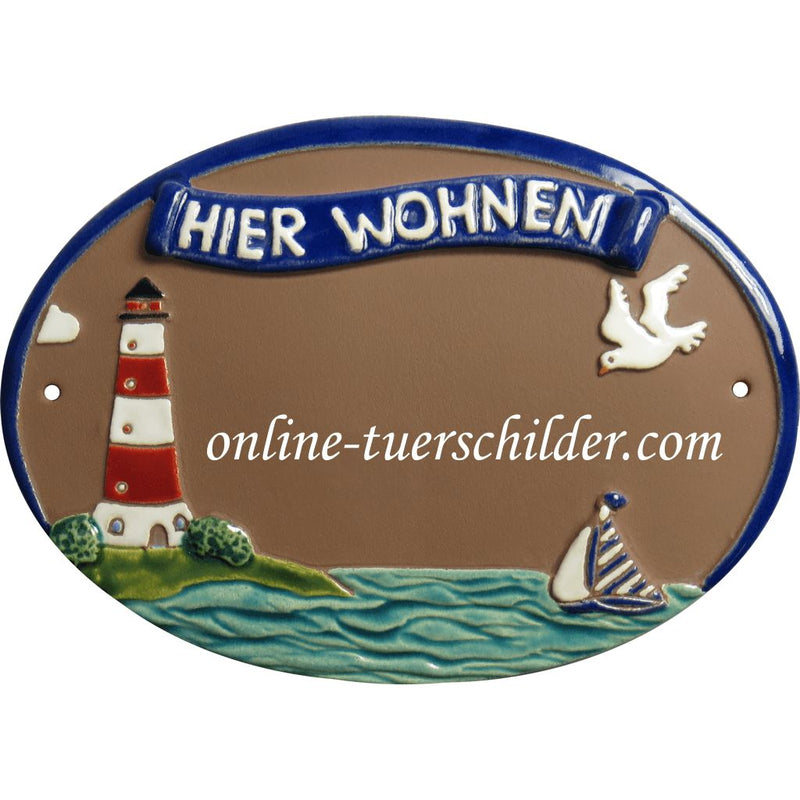 Türschild aus Keramik Leuchtturm 2