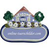 Keramikschild Haus und Welcome Größe 12,5 x 9 cm (BxH) personalisiert