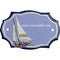 Türschild aus Keramik Ein Segelboot personalisiert Keramikschild Ein Segelboot  Hellblau 