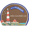 Türschild aus Keramik Großer Leuchtturm und Willkommen personalisiert  Braun 