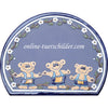 Keramikschild Drei Teddybären in Latzhosen Größe 28,5 x 23 cm (BxH)  personalisiert