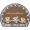 Türschild aus Keramik Drei Teddybären in Latzhosen personalisiert Braun 