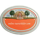 Türschild aus Keramik Motiv Haus mit Gartentor und Mauer mit Ihrem  Terracotta 