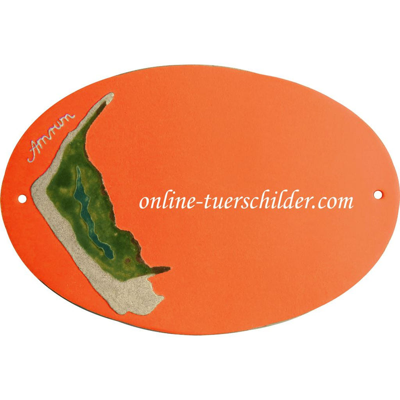 Türschild aus Keramik Insel Amrum personalisiert Türschild Keramik Insel Amrum  Terracotta 