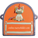 Türschild aus Keramik Einhorn,violetter Rand personalisiert Türschild Keramik Einhorn -  Terracotta 