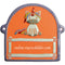 Türschild aus Keramik Einhorn,violetter Rand personalisiert Türschild Keramik Einhorn -  Terracotta 