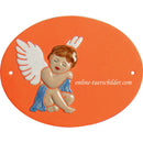 Türschild aus Keramik 3d Engel personalisiert Türschild Keramik 3d Engel  Terracotta 