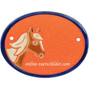 Türschild aus Keramik Kleines Pferd personalisiert Türschild Keramik Kleines Pferd Terracotta 