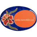 Türschild aus Keramik Lilie weiß rot personalisiert Türschild Keramik Lilie weiß rot  Terracotta 