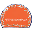 Türschild aus Keramik Blanko Türschild mit Blüten außen personalisiert Keramikschild Terracotta 