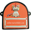 Türschild aus Keramik Einhorn, schwarzer Rand personalisiert Türschild Keramik Einhorn - Terracotta 
