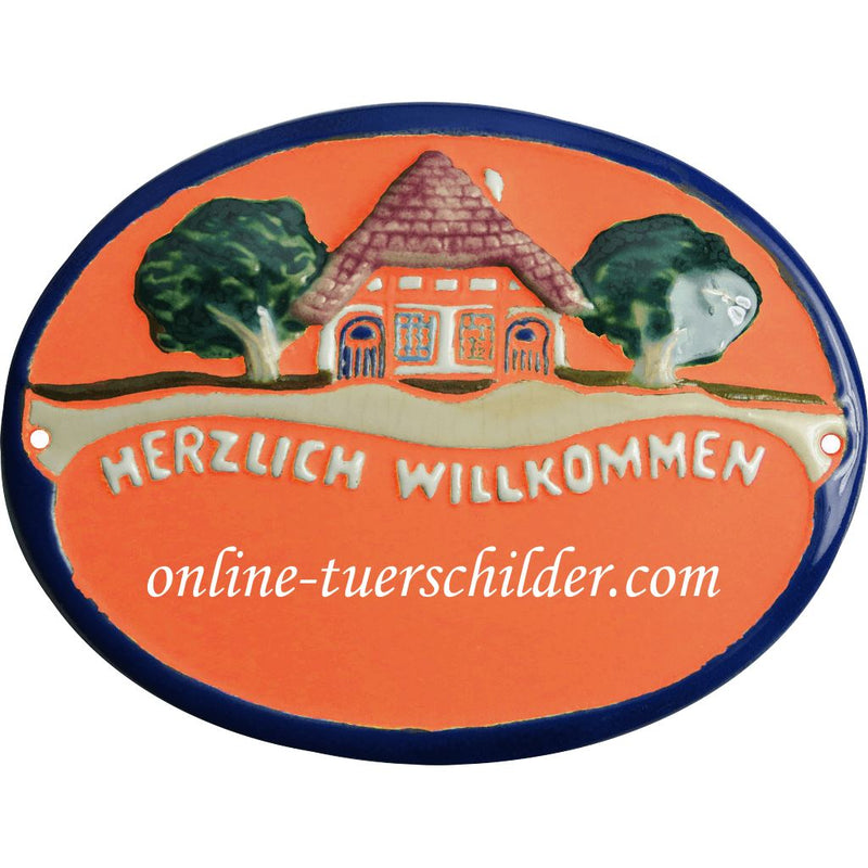 Türschild aus Keramik mit Ihrem Wunschtext personalisiert - Türschilder Terracotta 