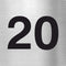 Piktogramm mit der Zahl 20 aus Edelstahl Piktogramme Zahl 20 online-tuerschilder.com 70x70mm 